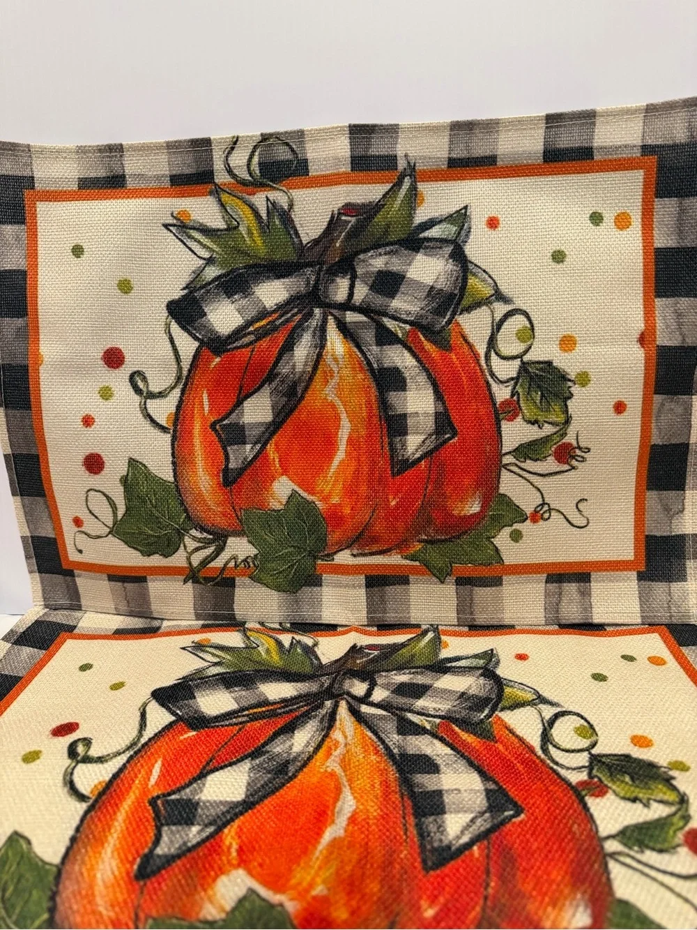 Pumpkin Placemats Fall, Halloween, Thanksgiving Set 4 13 X 17 Woven Material